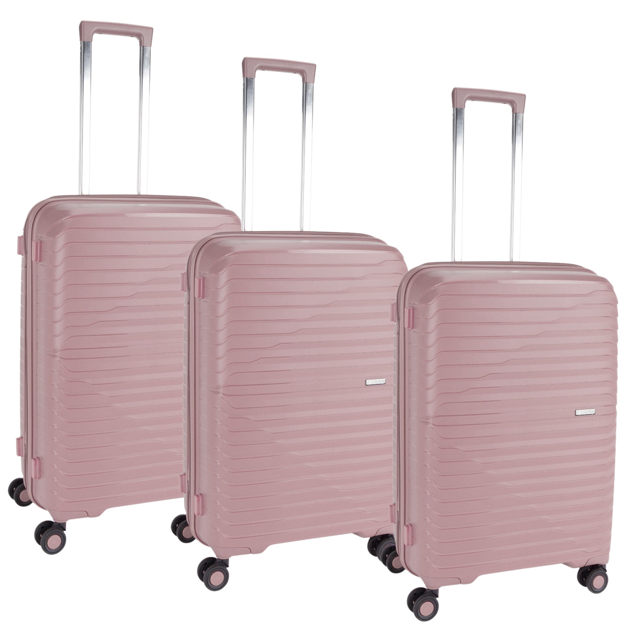 Pierre Cardin Basel Collection Set of 3-Black - MOON - Luggage & Travel Accessories - Pierre Cardin - Pierre Cardin Basel Collection Set of 3-Black - Pink - Luggage set - 9