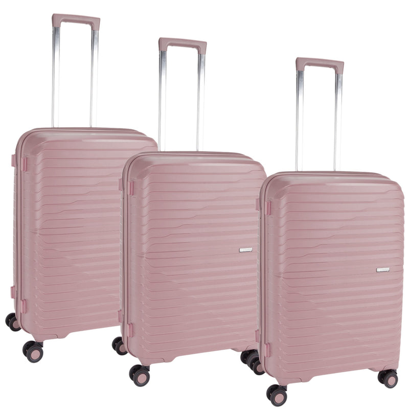 Pierre Cardin Basel Collection Set of 3-Black - MOON - Luggage & Travel Accessories - Pierre Cardin - Pierre Cardin Basel Collection Set of 3-Black - Pink - Luggage set - 9