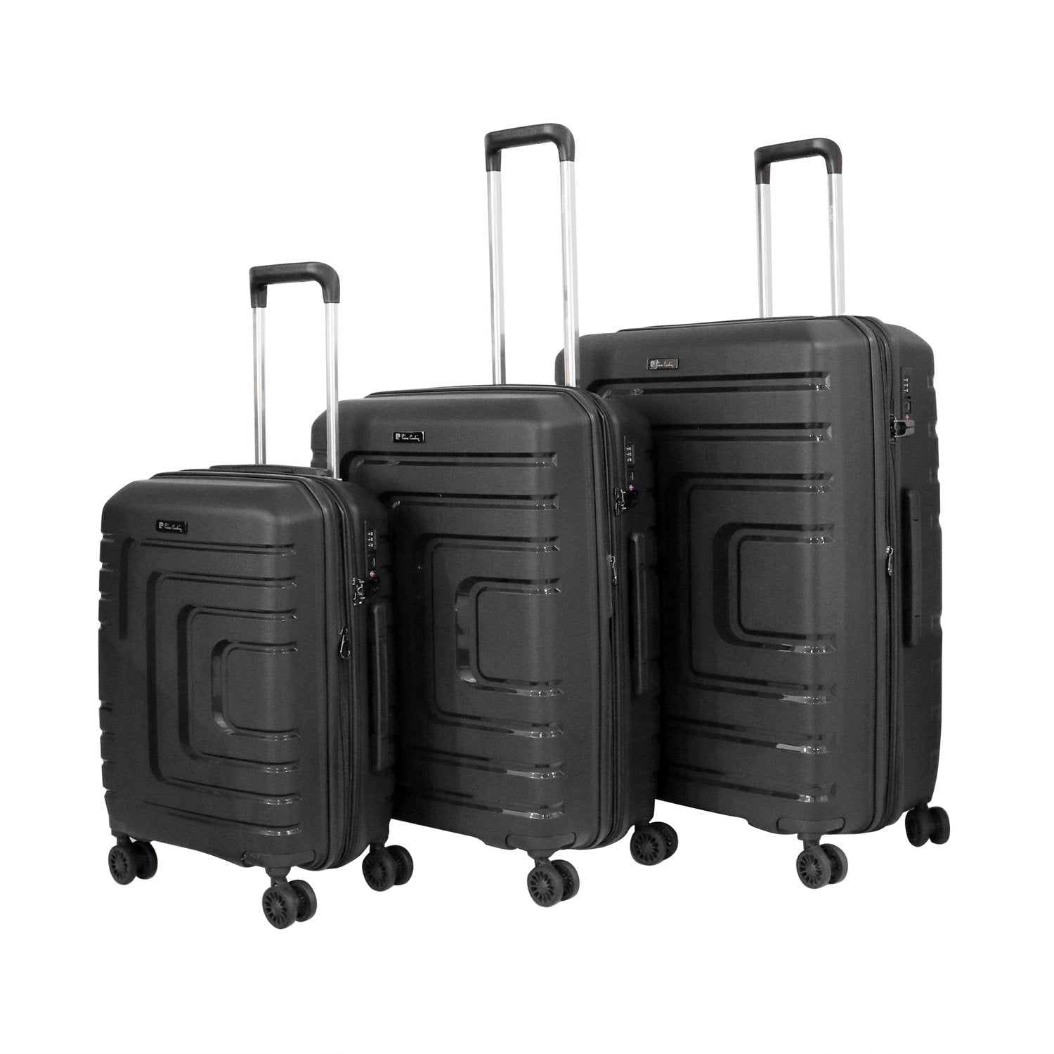 Pierre Cardin Bern Collection Set of 3 Light Grey - MOON - Luggage - Pierre Cardin - Pierre Cardin Bern Collection Set of 3 Light Grey - Black - Luggage Set - 6