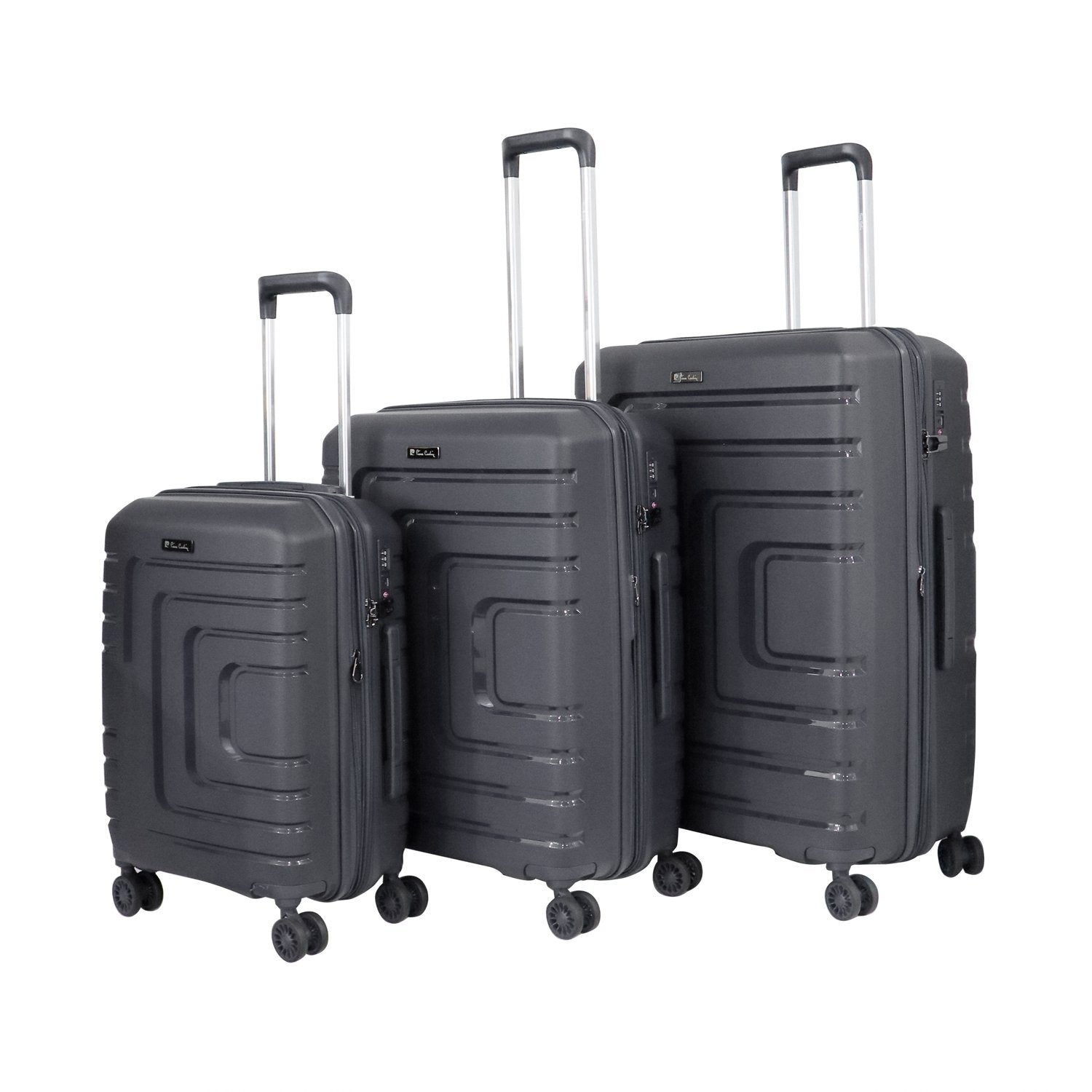 Pierre Cardin Bern Collection Set of 3 Light Grey - MOON - Luggage - Pierre Cardin - Pierre Cardin Bern Collection Set of 3 Light Grey - Dark Grey - Luggage Set - 10