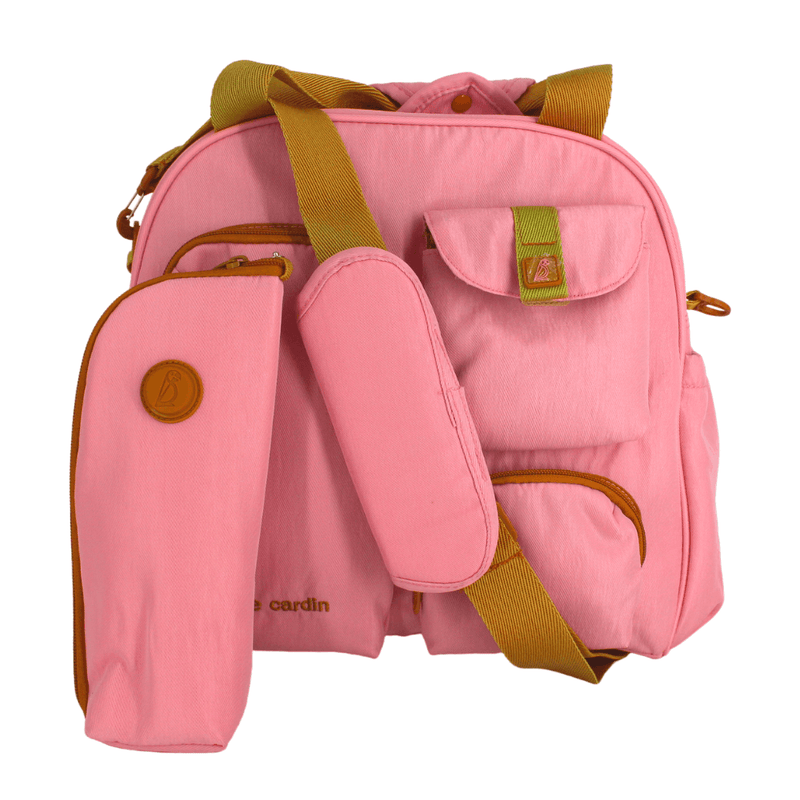 Pierre Cardin Diaper Bag PB88169 Pink and Brown Zipper - Moon Factory Outlet - Baby City - pierre cardin - Pierre Cardin Diaper Bag PB88169 Pink and Brown Zipper - Default Title - Diaper Bag - 1