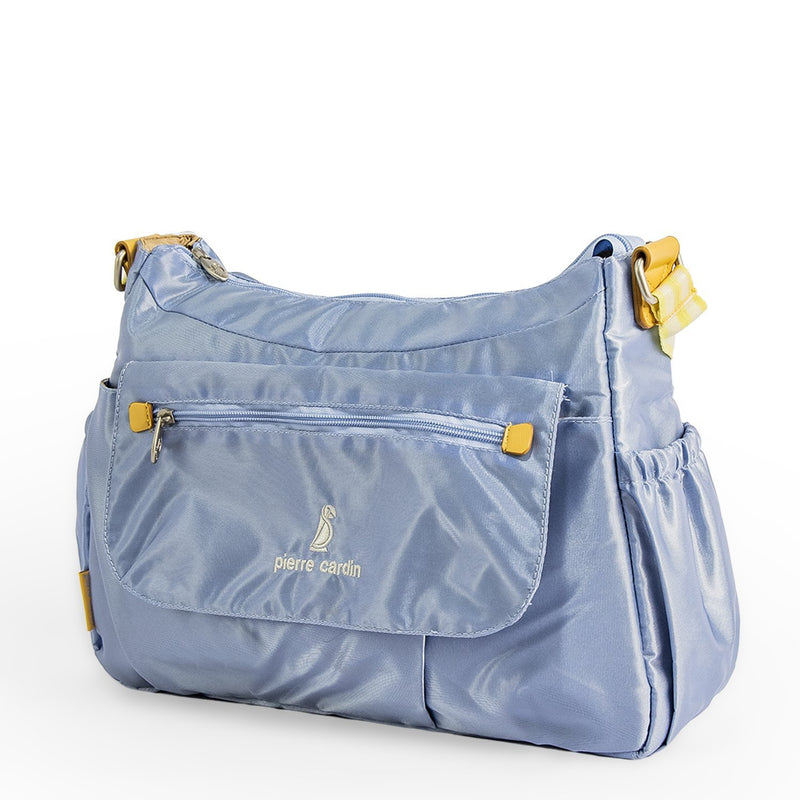 Pierre Cardin Diaper Bag With a Bottle Holder PB88167 Blue/Yellow Handle - Moon Factory Outlet - Baby City - pierre cardin - Pierre Cardin Diaper Bag With a Bottle Holder PB88167 Blue/Yellow Handle - Diaper Bag - 2