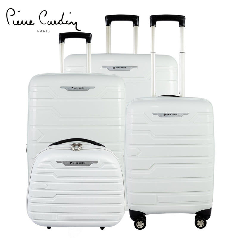 Pierre Cardin Hardcase Trolley Set of 4- White PC86307 - MOON - Luggage & Travel Accessories - Pierre Cardin - Pierre Cardin Hardcase Trolley Set of 4- White PC86307 - White - Luggage - 1