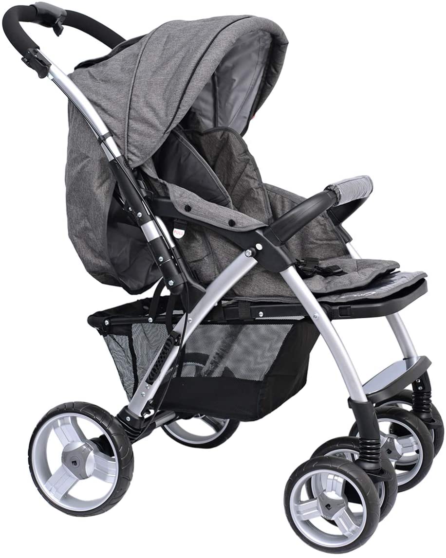 Pierre Cardin PS684B-TS 3 in 1 Baby Carrier and Stroller with Diaper Bag Grey - Moon Factory Outlet - Baby City - Pierre Cardin - Pierre Cardin PS684B-TS 3 in 1 Baby Carrier and Stroller with Diaper Bag Grey - Default Title - Baby Stroller - 3