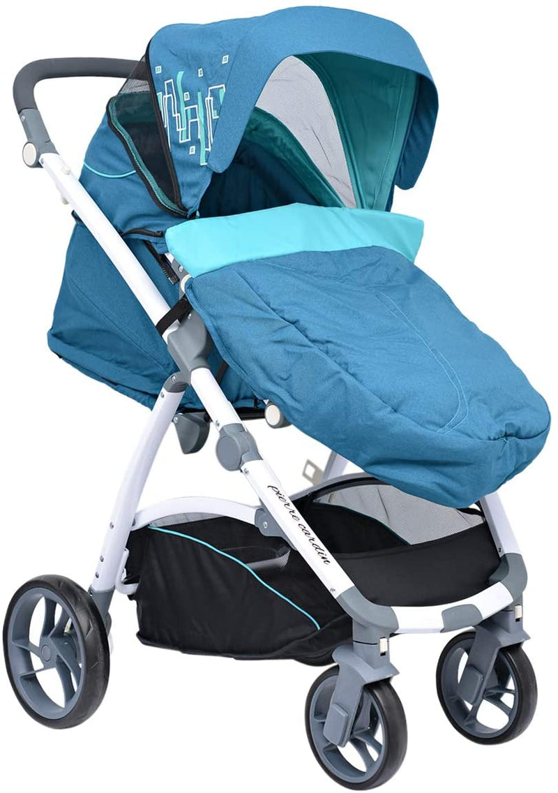 Pierre Cardin PS840B-TS 3 in 1 Baby Carrier and Stroller with Diaper Bag Blue - Moon Factory Outlet - Baby City - Pierre Cardin - Pierre Cardin PS840B-TS 3 in 1 Baby Carrier and Stroller with Diaper Bag Blue - Default Title - Baby Stroller - 3