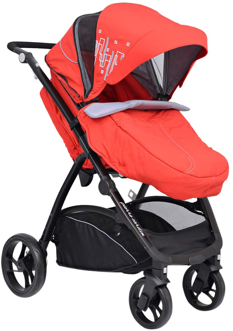 Pierre Cardin PS840B-TS 3 in 1 Baby Carrier and Stroller with Diaper Bag Red - Moon Factory Outlet - Baby City - Pierre Cardin - Pierre Cardin PS840B-TS 3 in 1 Baby Carrier and Stroller with Diaper Bag Red - Default Title - Baby Stroller - 2