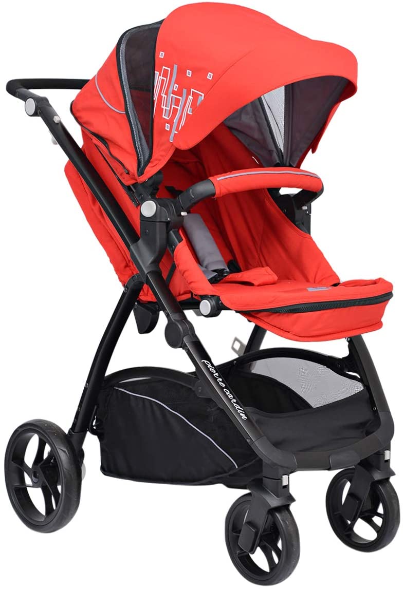 Pierre Cardin PS840B-TS 3 in 1 Baby Carrier and Stroller with Diaper Bag Red - Moon Factory Outlet - Baby City - Pierre Cardin - Pierre Cardin PS840B-TS 3 in 1 Baby Carrier and Stroller with Diaper Bag Red - Default Title - Baby Stroller - 6