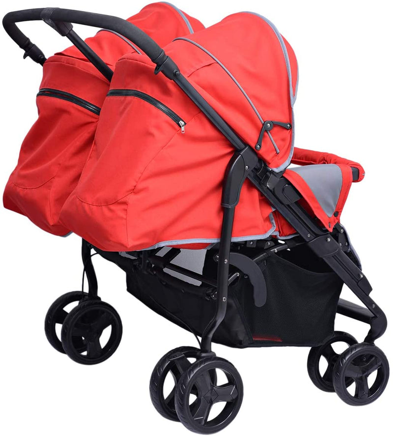 Pierre Cardin PS966B Side to Side Twin Baby Stroller Red - Moon Factory Outlet - Baby City - Pierre Cardin - Pierre Cardin PS966B Side to Side Twin Baby Stroller Red - Default Title - Baby Stroller - 3