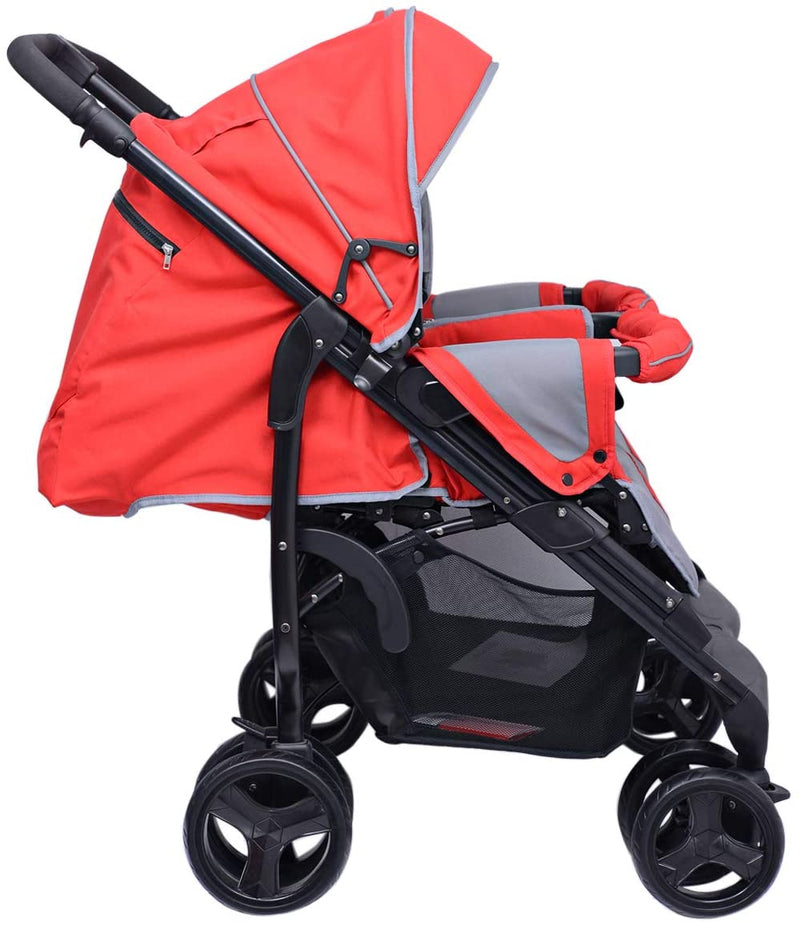 Pierre Cardin PS966B Side to Side Twin Baby Stroller Red - Moon Factory Outlet - Baby City - Pierre Cardin - Pierre Cardin PS966B Side to Side Twin Baby Stroller Red - Default Title - Baby Stroller - 2