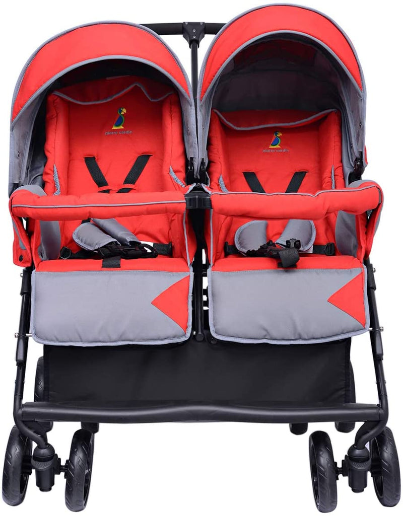 Pierre Cardin PS966B Side to Side Twin Baby Stroller Red - Moon Factory Outlet - Baby City - Pierre Cardin - Pierre Cardin PS966B Side to Side Twin Baby Stroller Red - Default Title - Baby Stroller - 5