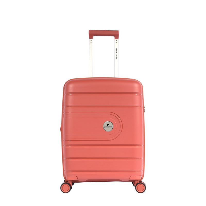 Pierre Cardin Upright Flexible/Hardcase Trolley Set of 4, Peach - MOON - Luggage & Travel Accessories - Pierre Cardin - Pierre Cardin Upright Flexible/Hardcase Trolley Set of 4, Peach - Luggage Set - 4