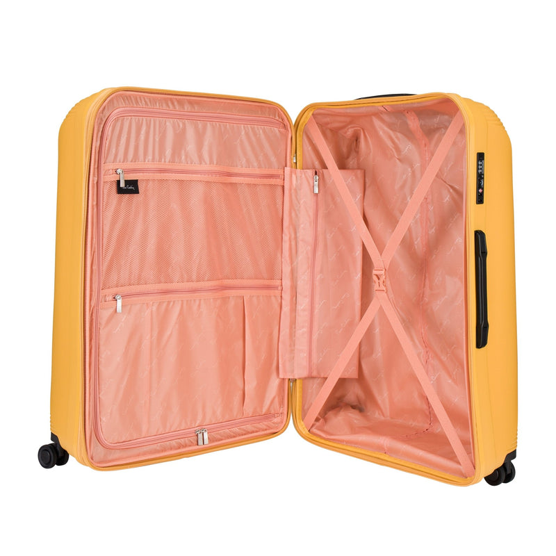 Pierre Cardin Vienna Collection,Unbreakable Set of 3 + Beauty Case - Yellow - MOON - Luggage & Travel Accessories - Pierre Cardin - Pierre Cardin Vienna Collection,Unbreakable Set of 3 + Beauty Case - Yellow - Luggage Set - 5