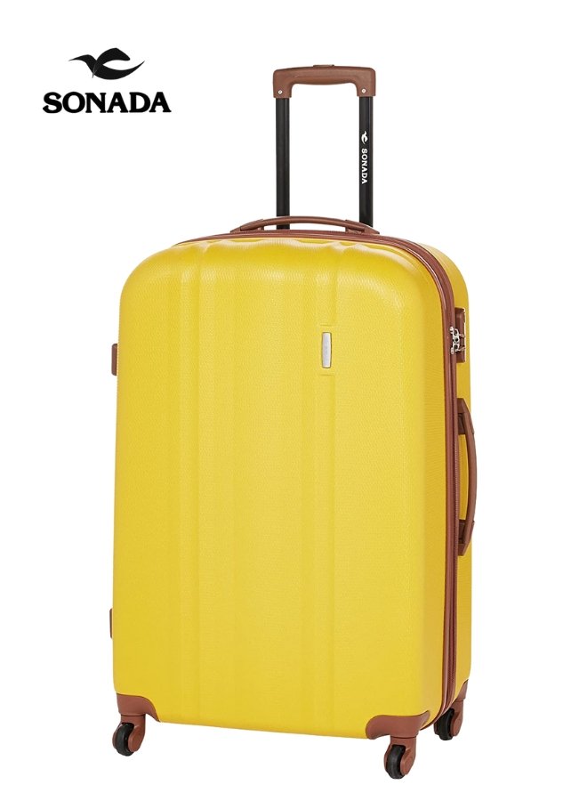 Sonada ABS Expandable Trolley Set of 3 Yellow - MOON - Luggage & Travel Accessories - Sonada - Sonada ABS Expandable Trolley Set of 3 Yellow - Luggage set - 3
