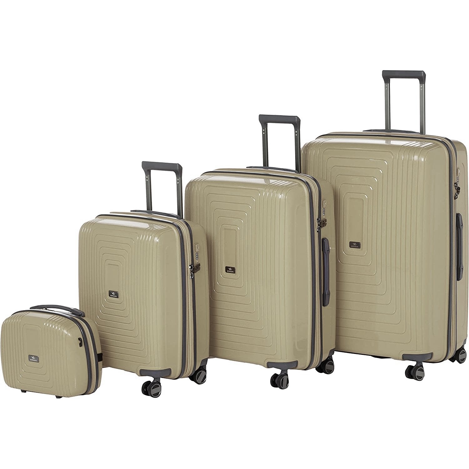 Sonada Hard Case Spinner Luggage Set of 4 Pieces CS97759-4T Dark Grey - MOON - Luggage & Travel Accessories - Sonada - Sonada Hard Case Spinner Luggage Set of 4 Pieces CS97759-4T Dark Grey - Champagne - Luggage - 4