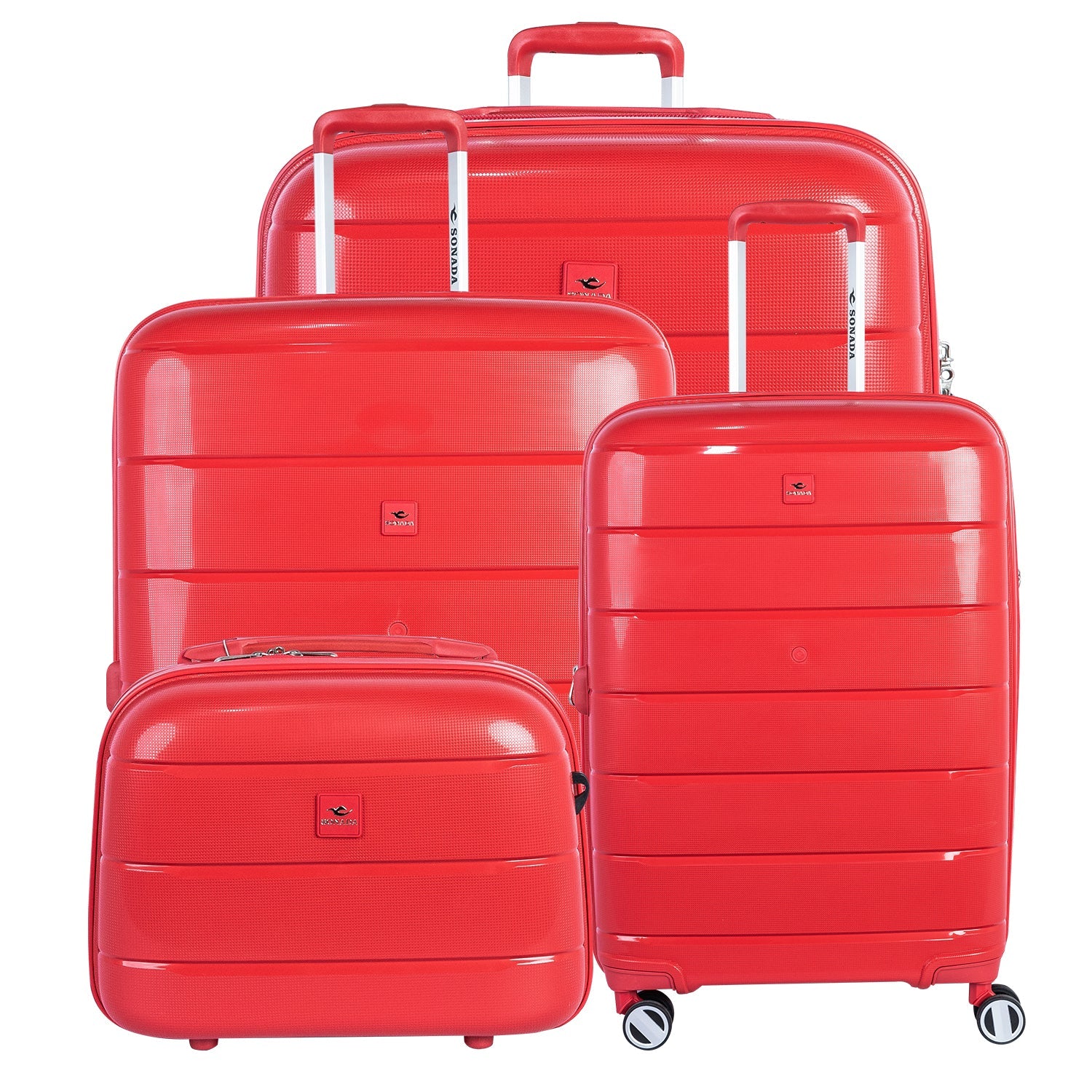 Sonada Moonlight Suitcase Set of 4-Dark Grey - Moon Factory Outlet - Luggage & Travel Accessories - Sonada - Sonada Moonlight Suitcase Set of 4-Dark Grey - Red - Luggage - 16