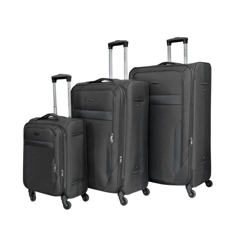 Sonada Softside Luggage Set of 3 Black - MOON - Luggage - Sonada - Sonada Softside Luggage Set of 3 Black - Luggage Set - 1