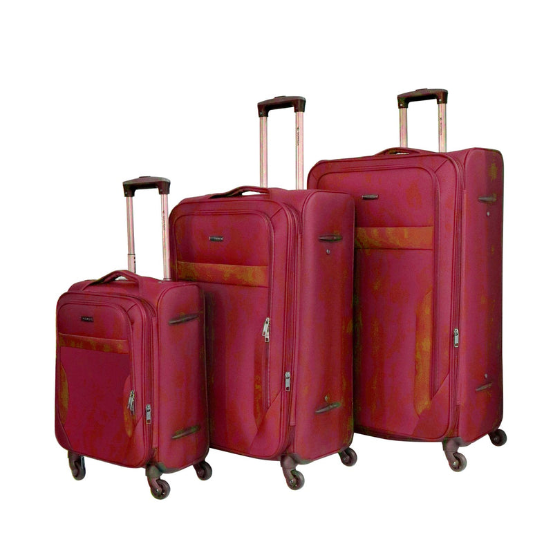 Sonada Softside Luggage Set of 3 Red - MOON - Luggage - Sonada - Sonada Softside Luggage Set of 3 Red - Luggage Set - 1
