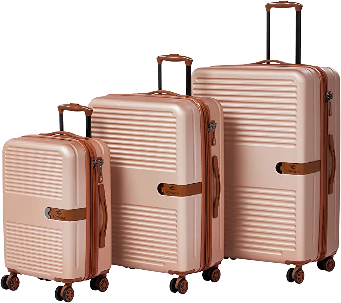 Sonada Sydney Upright Collection Hardcase Trolley Set of 3-Grey - MOON - Luggage & Travel Accessories - Sonada - Sonada Sydney Upright Collection Hardcase Trolley Set of 3-Grey - Rose Gold - Luggage set - 8