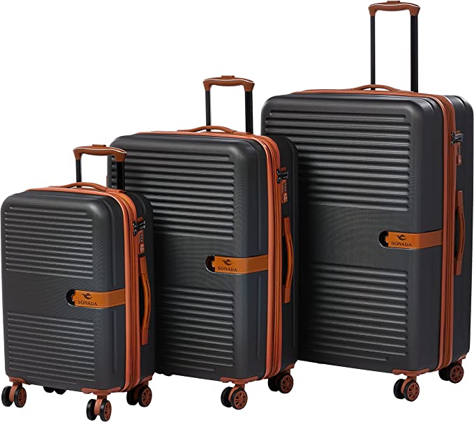 Sonada Sydney Upright Collection Hardcase Trolley Set of 3-Grey - MOON - Luggage & Travel Accessories - Sonada - Sonada Sydney Upright Collection Hardcase Trolley Set of 3-Grey - Luggage set - 1
