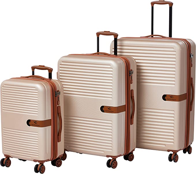 Sonada Sydney Upright Collection Hardcase Trolley Set of 3-Grey - MOON - Luggage & Travel Accessories - Sonada - Sonada Sydney Upright Collection Hardcase Trolley Set of 3-Grey - Champagne - Luggage set - 6