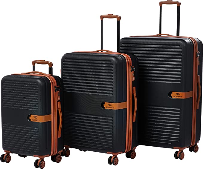 Sonada Sydney Upright Collection Hardcase Trolley Set of 3-Grey - MOON - Luggage & Travel Accessories - Sonada - Sonada Sydney Upright Collection Hardcase Trolley Set of 3-Grey - Black - Luggage set - 4
