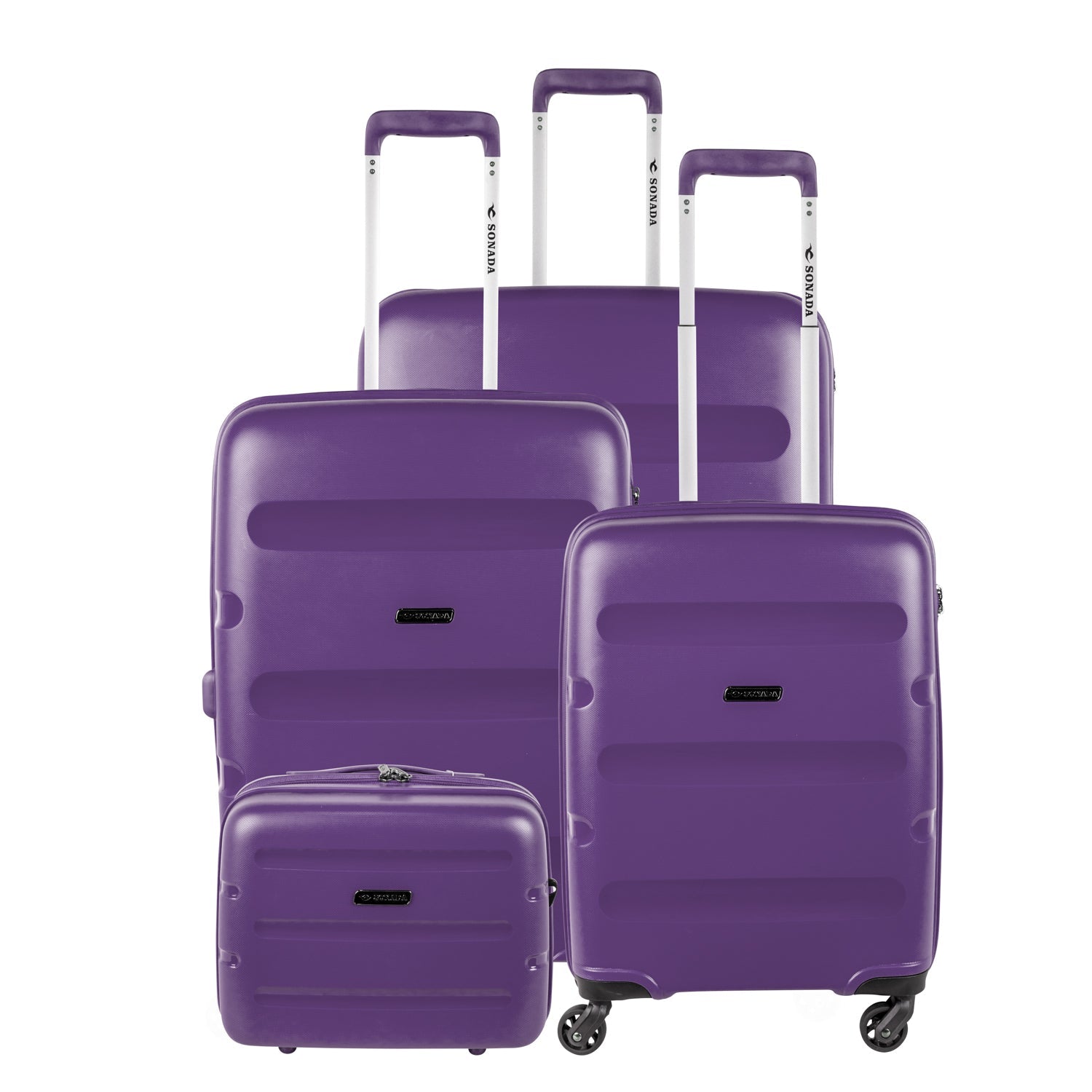 Sonada Unbreakable Hardcase Trolley Set Of 4 with Beauty Case-GreyBlue - MOON - Luggage & Travel Accessories - Sonada - Sonada Unbreakable Hardcase Trolley Set Of 4 with Beauty Case-GreyBlue - Purple - Luggage - 15