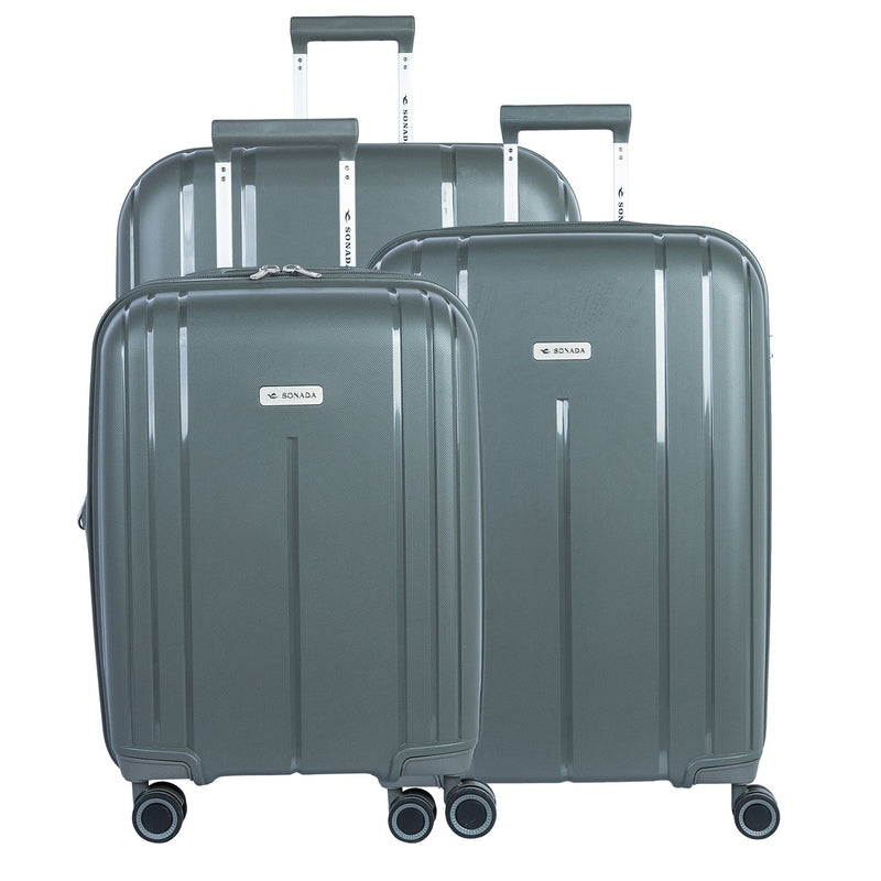 Sonada Upright Trolley Set of 3-Dark Grey - Moon Factory Outlet - Luggage & Travel Accessories - Sonada - Sonada Upright Trolley Set of 3-Dark Grey - Luggage - 1