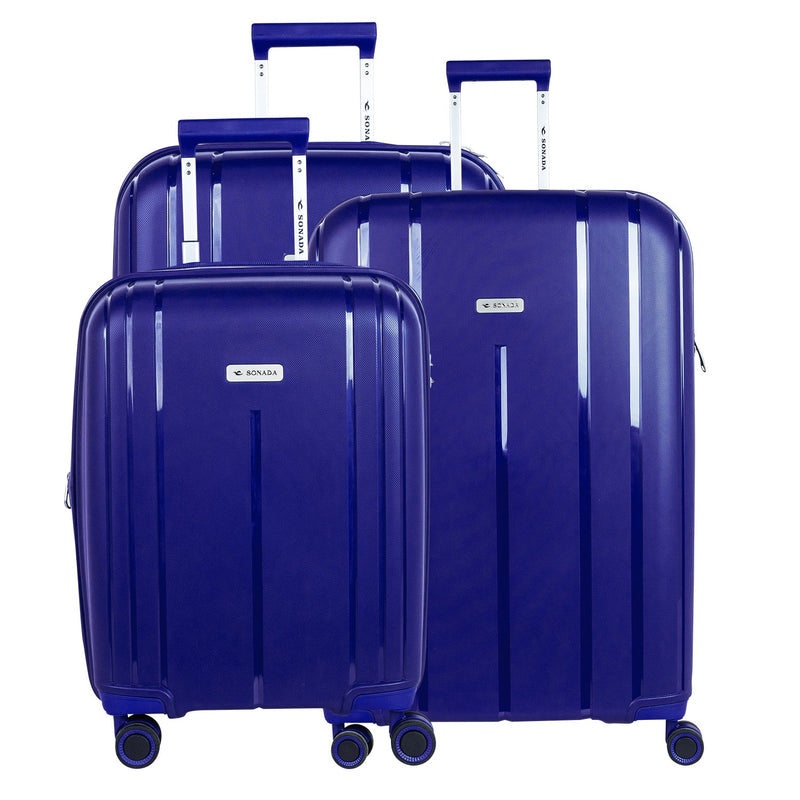 Sonada Upright Trolley Set of 3-Navy - Moon Factory Outlet - Luggage & Travel Accessories - Sonada - Sonada Upright Trolley Set of 3-Navy - Luggage - 1