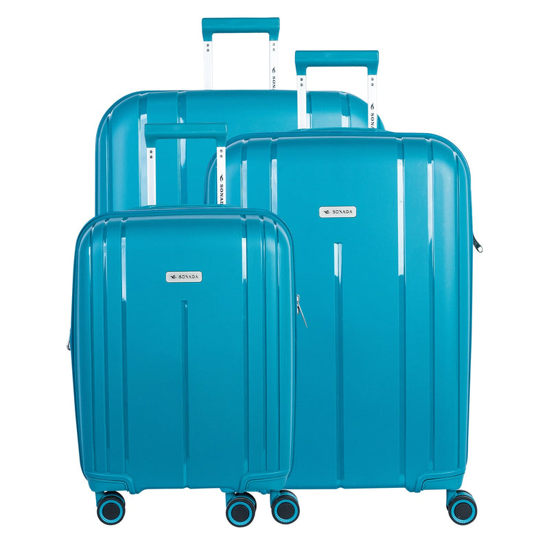 Sonada Upright Trolley Set of 3-Petrol - Moon Factory Outlet - Luggage & Travel Accessories - Sonada - Sonada Upright Trolley Set of 3-Petrol - Luggage - 1