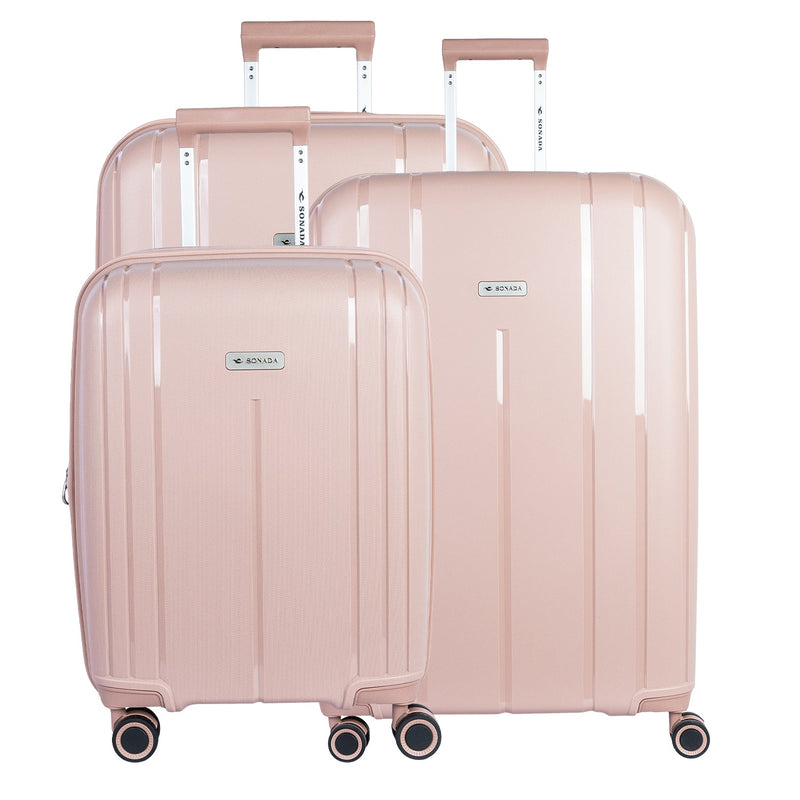 Sonada Upright Trolley Set of 3-Rose Gold - Moon Factory Outlet - Luggage & Travel Accessories - Sonada - Sonada Upright Trolley Set of 3-Rose Gold - Luggage - 1