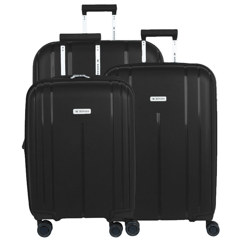 Sonada Upright Trolley Set of 4-Dark Grey - MOON - Luggage & Travel Accessories - Sonada - Sonada Upright Trolley Set of 4-Dark Grey - Black - Luggage - 10