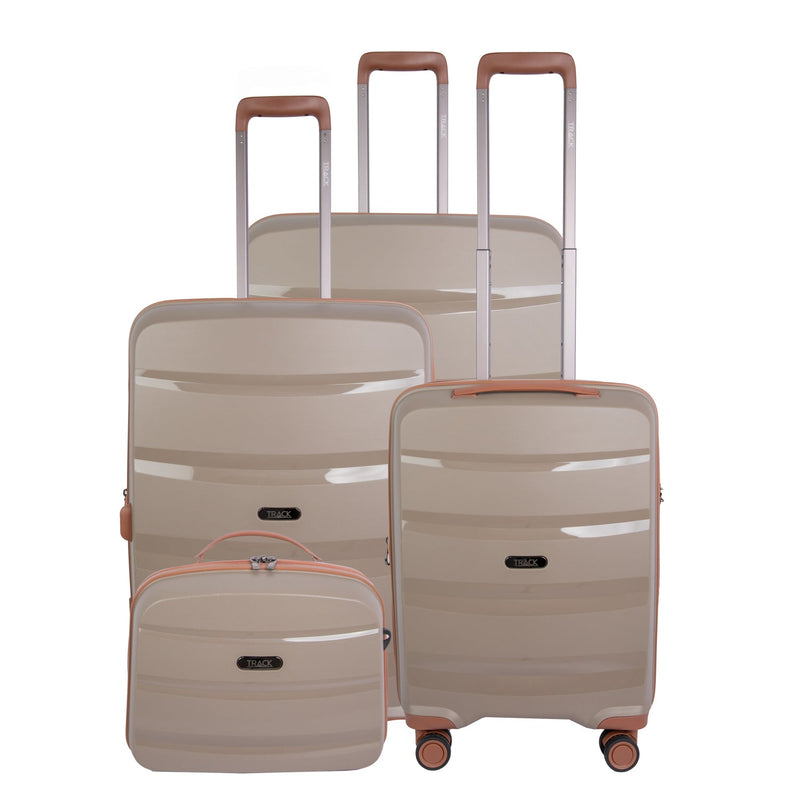 Track Hardcase Trolley Set of 3 with Beauty Case Yellow Color v2 - Moon Factory Outlet - Track - Track Hardcase Trolley Set of 3 with Beauty Case Yellow Color v2 - Champagne - Luggage - 16