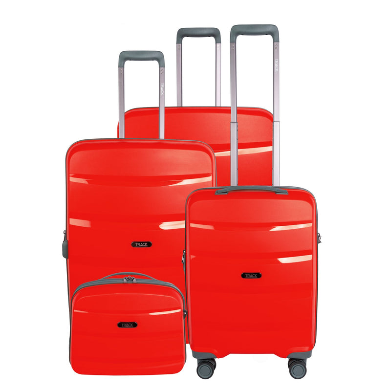 Track Hardcase Trolley Set of 3 with Beauty Case Yellow Color v2 - Moon Factory Outlet - Track - Track Hardcase Trolley Set of 3 with Beauty Case Yellow Color v2 - Red - Luggage - 10