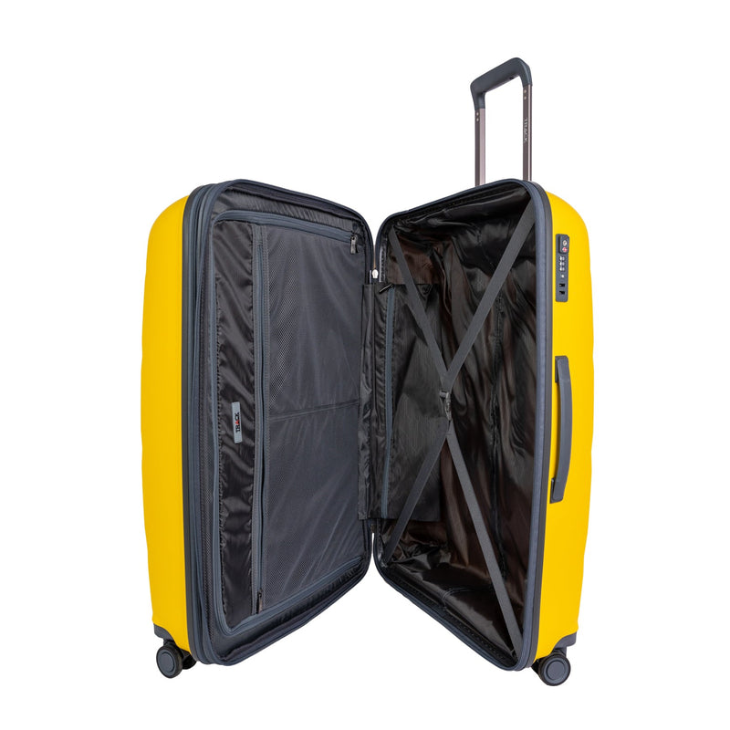 Track Hardcase Trolley Set of 3 with Beauty Case Yellow Color v2 - Moon Factory Outlet - Track - Track Hardcase Trolley Set of 3 with Beauty Case Yellow Color v2 - Luggage - 5