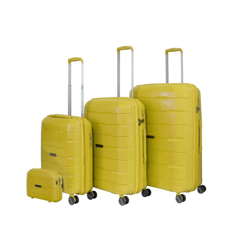 Track Unbreakable Luggage Millennium Collection Set Of 4 Yellow - MOON - Luggage - Track - Track Unbreakable Luggage Millennium Collection Set Of 4 Yellow - Luggage Set - 1