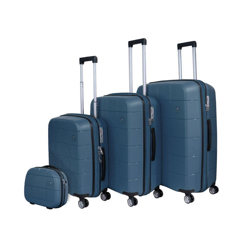 Unbreakable PC Pixel Collection Hardcase Trolley Set of 3 + Beauty Case - Beige - MOON - Luggage & Travel Accessories - PC - Unbreakable PC Pixel Collection Hardcase Trolley Set of 3 + Beauty Case - Beige - Teal - Luggage set - 13