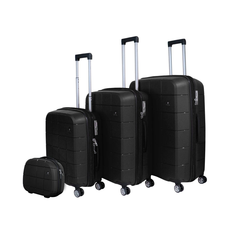 Unbreakable PC Pixel Collection Hardcase Trolley Set of 3 + Beauty Case - Beige - MOON - Luggage & Travel Accessories - PC - Unbreakable PC Pixel Collection Hardcase Trolley Set of 3 + Beauty Case - Beige - Black - Luggage set - 6