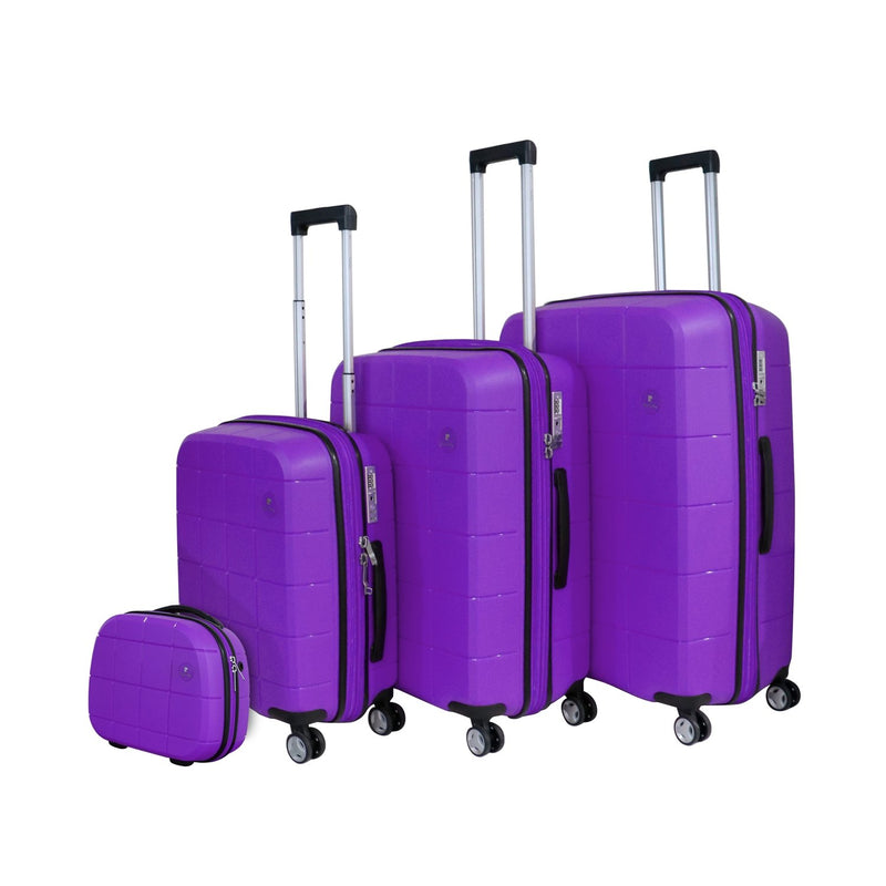 Unbreakable PC Pixel Collection Hardcase Trolley Set of 3 + Beauty Case - Black - MOON - Luggage & Travel Accessories - PC - Unbreakable PC Pixel Collection Hardcase Trolley Set of 3 + Beauty Case - Black - Purple - Luggage set - 10