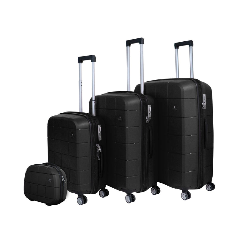 Unbreakable Pierre Cardin Pixel Collection Hardcase Trolley Set of 3 + Beauty Case - Turqouise - MOON - Luggage & Travel Accessories - Pierre Cardin - Unbreakable Pierre Cardin Pixel Collection Hardcase Trolley Set of 3 + Beauty Case - Turqouise - Black - Luggage set - 7
