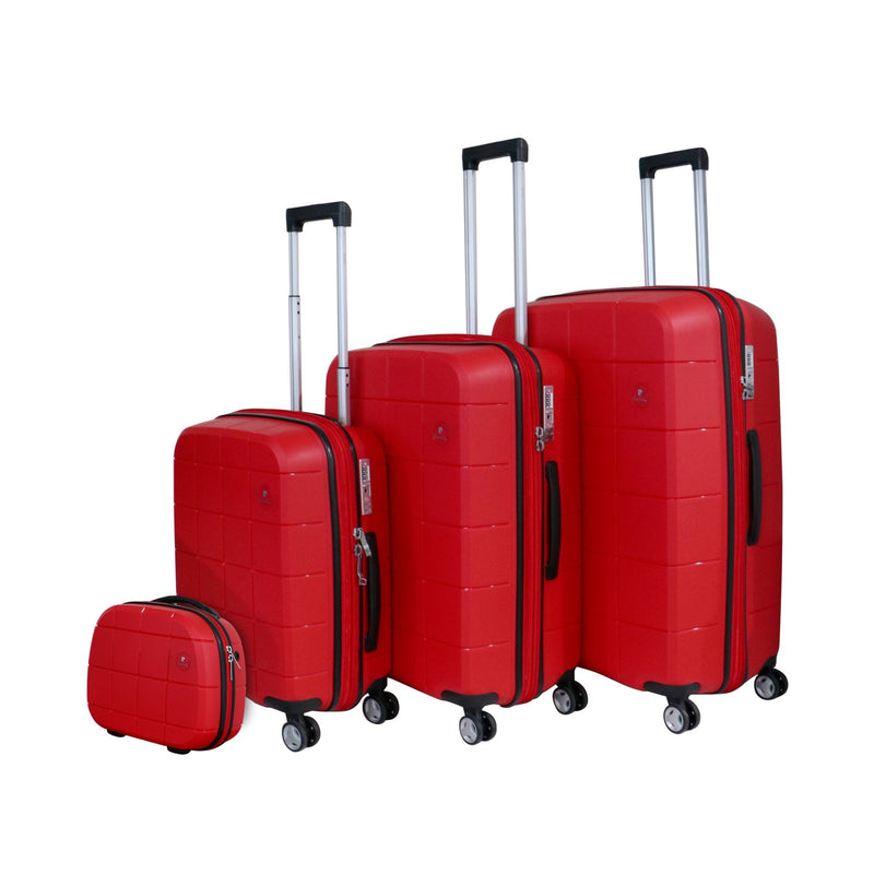 Unbreakable Pierre Cardin Pixel Collection Hardcase Trolley Set of 3 + Beauty Case - Turqouise - MOON - Luggage & Travel Accessories - Pierre Cardin - Unbreakable Pierre Cardin Pixel Collection Hardcase Trolley Set of 3 + Beauty Case - Turqouise - Red - Luggage set - 10
