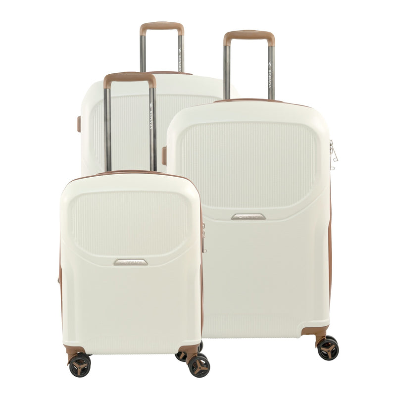 Upright Trolley New Collection by Sonada, Set of 3 + Beauty Case Pieces Grey Color - MOON - Luggage & Travel Accessories - Sonada - Upright Trolley New Collection by Sonada, Set of 3 + Beauty Case Pieces Grey Color - White - Luggage - 9