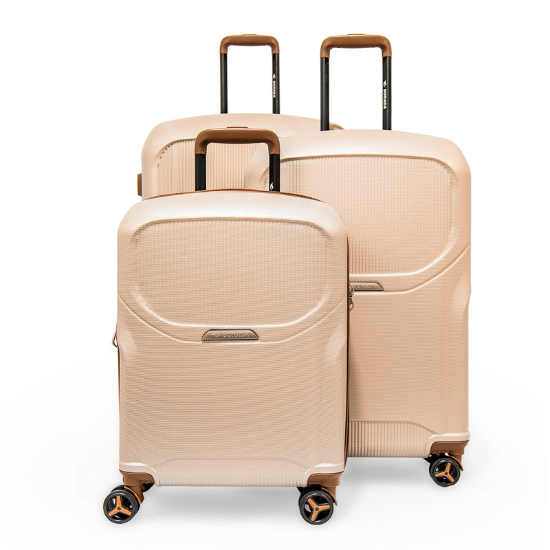 Upright Trolley New Collection by Sonada, Set of 3 + Beauty Case Pieces White Color - MOON - Luggage & Travel Accessories - Sonada - Upright Trolley New Collection by Sonada, Set of 3 + Beauty Case Pieces White Color - Champagne - Luggage - 15