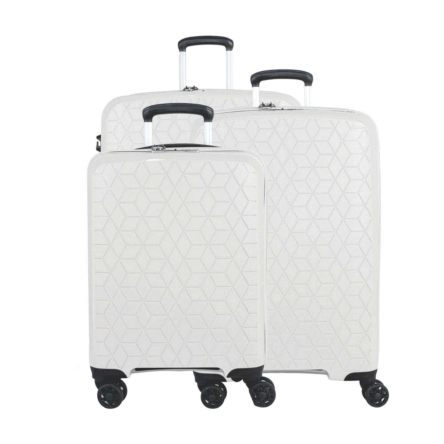 Verage Diamond Collection Set of 3-Black - MOON - Luggage - Verage - Verage Diamond Collection Set of 3-Black - White - Luggage Set - 11