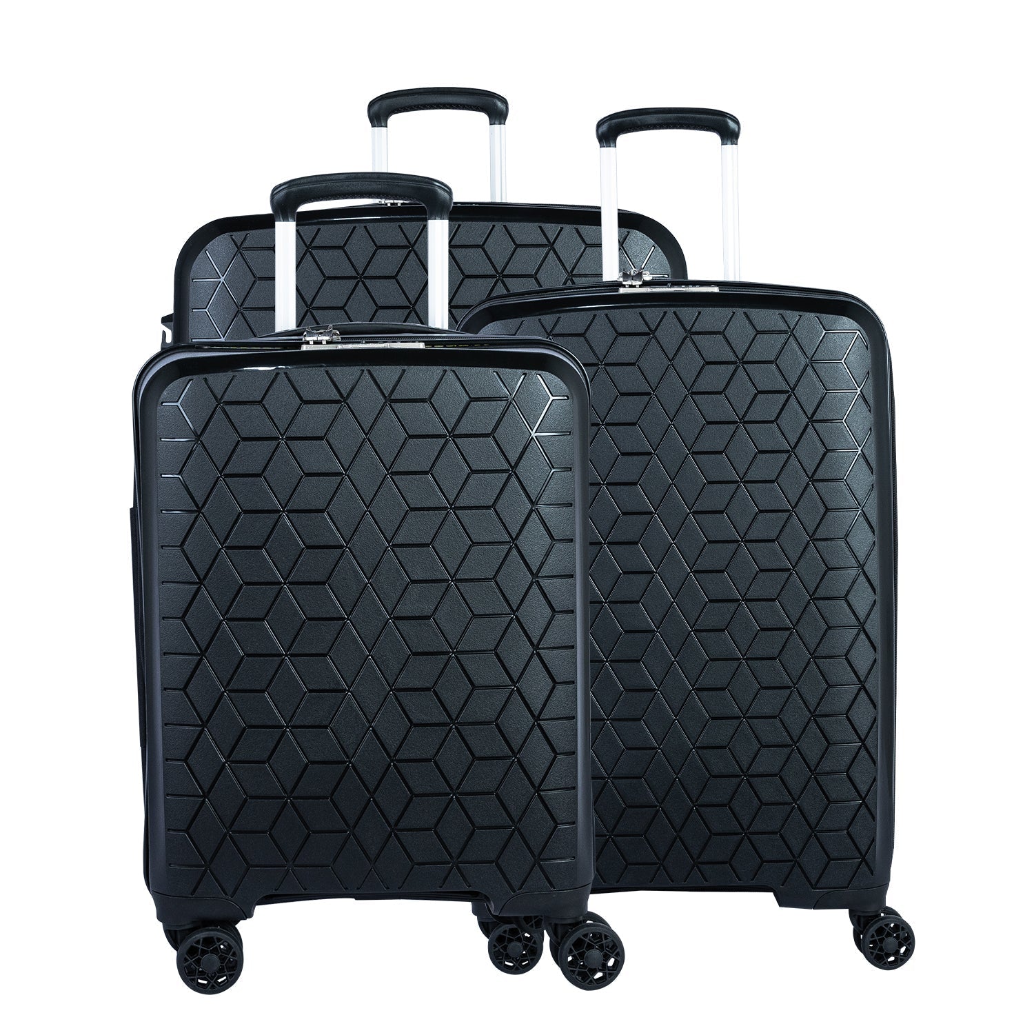 Verage Diamond Collection Set of 3-Black - MOON - Luggage - Verage - Verage Diamond Collection Set of 3-Black - Black - Luggage Set - 1