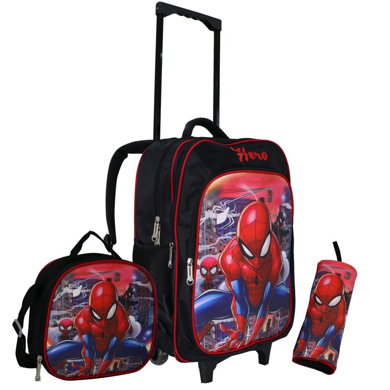 Wheeled School Bags Set of 3-Amazing Spiderman - MOON - Back 2 School - Bravo - Wheeled School Bags Set of 3-Amazing Spiderman - Trolley Backpack - 1