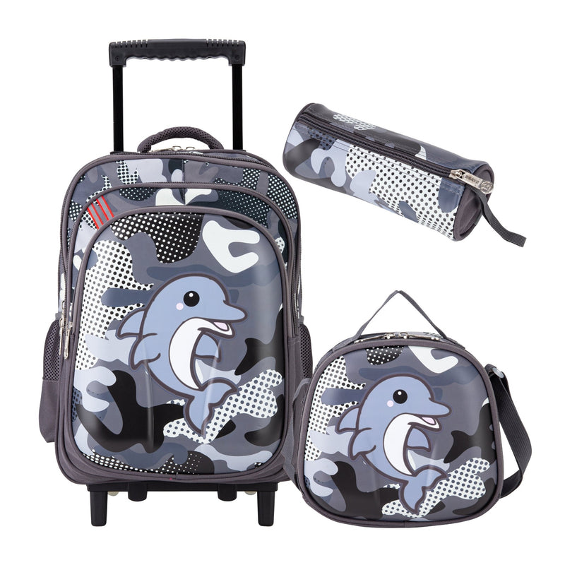 Wheeled School Bags Set of 3-Dolphine - MOON - Back 2 School - Bravo - Wheeled School Bags Set of 3-Dolphine - Dolphine - Sale - 1