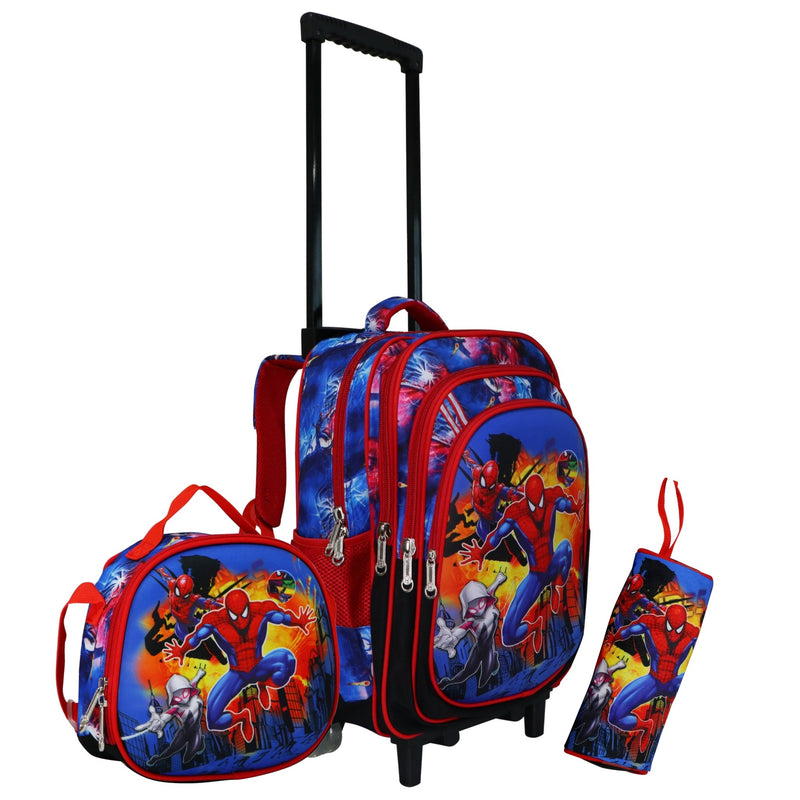 Wheeled School Bags Set of 3-Multiverse Spiderman - MOON - Back 2 School - Bravo - Wheeled School Bags Set of 3-Multiverse Spiderman - 18T - Trolley Backpack - 9