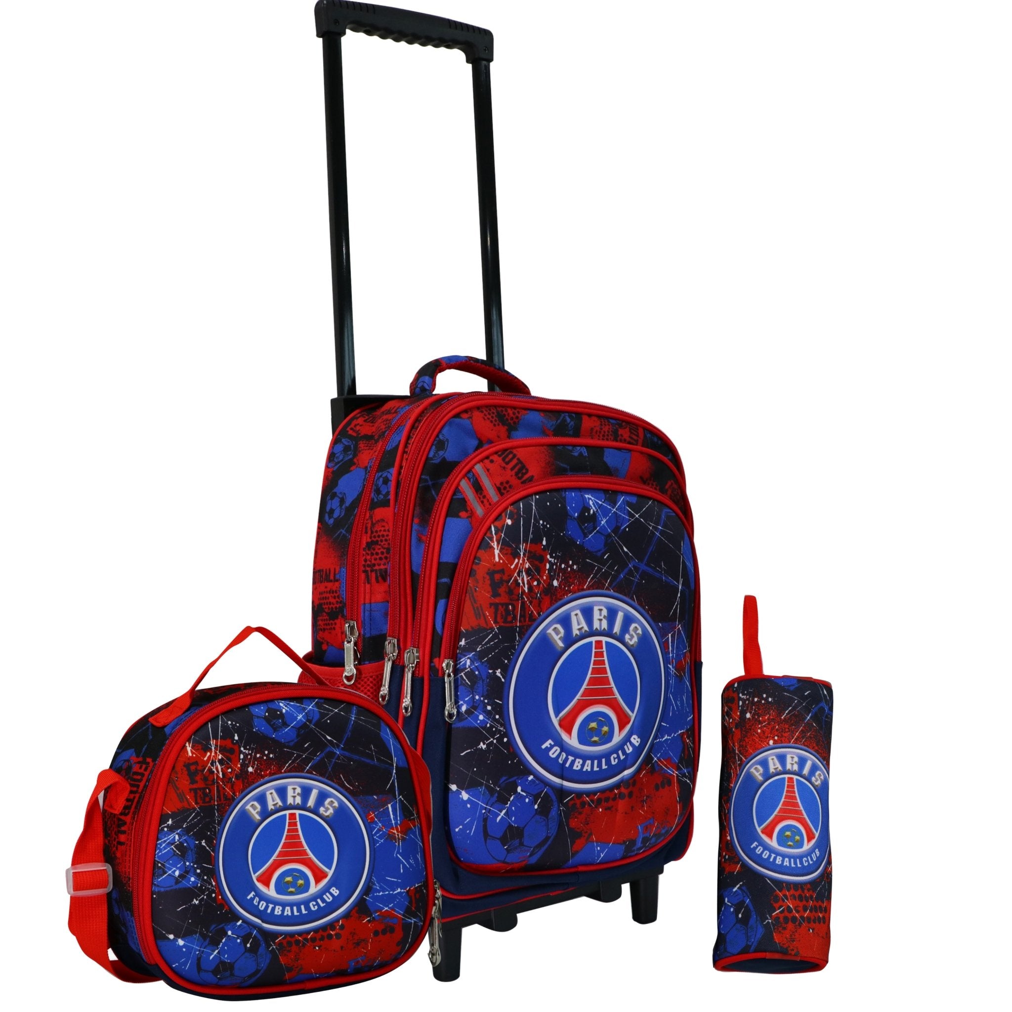 Wheeled School Bags Set of 3-Paris Football Club Design - MOON - Back 2 School - Bravo - Wheeled School Bags Set of 3-Paris Football Club Design - 16.5T - Trolley Backpack - 9