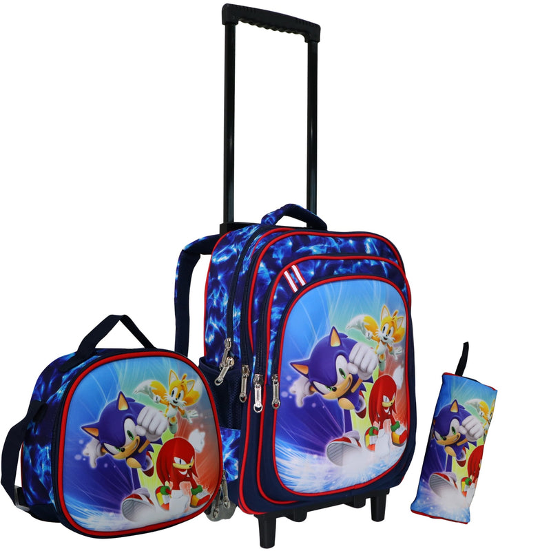 Wheeled School Bags Set of 3-Sonic & Friends - MOON - Back 2 School - Bravo - Wheeled School Bags Set of 3-Sonic & Friends - 18T - Trolley Backpack - 8