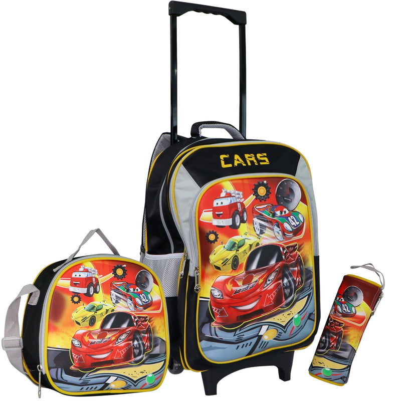 Wheeled School Bags Set of 3-Speed Car - MOON - Back 2 School - Bravo - Wheeled School Bags Set of 3-Speed Car - 18T - Trolley Backpack - 8